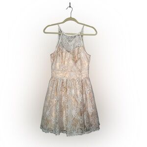 B Darlin Gold Halter Sundress‎ Wedding Guest